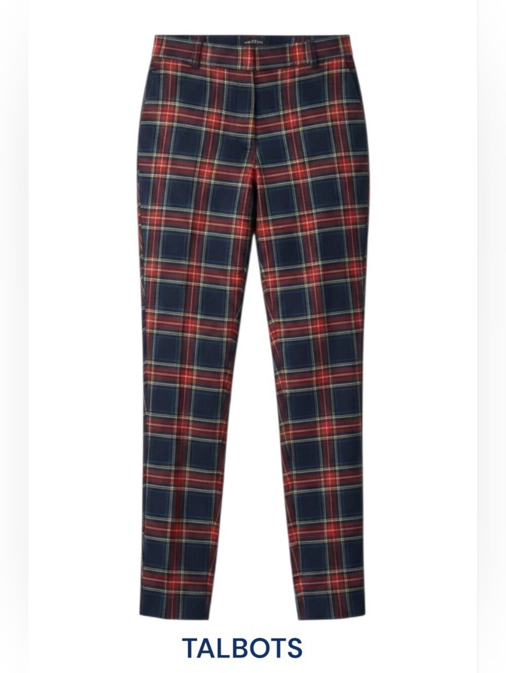 Talbots Hampshire Tartan Plaid Classic Ankle Pants Size 12 - Preppy Winter